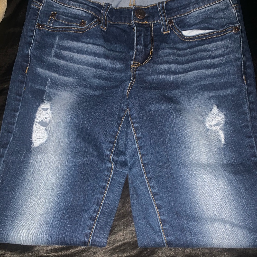 Dark wash denim jeans